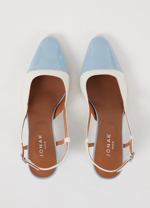 Jonak Dhapop slingback van leer - detail 4 lichtblauw