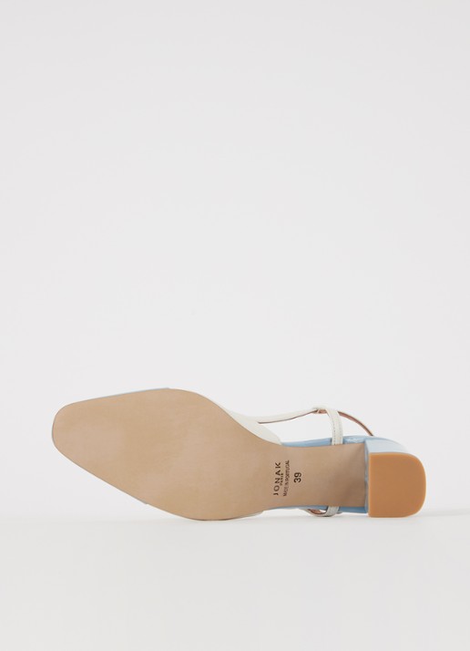 Jonak Dhapop slingback van leer - detail 5 lichtblauw
