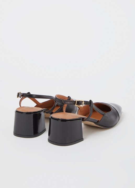 Jonak Dhapopy slingback met lakleren details - detail 3 zwart