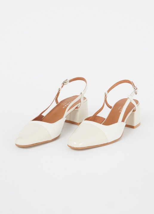 Jonak Dhapopy slingback met lakleren details - detail 2 ivoor
