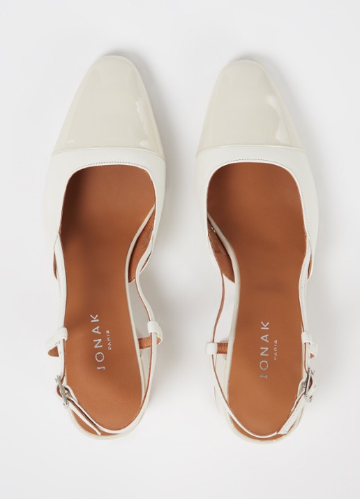 Jonak Dhapopy slingback met lakleren details - detail 4 ivoor