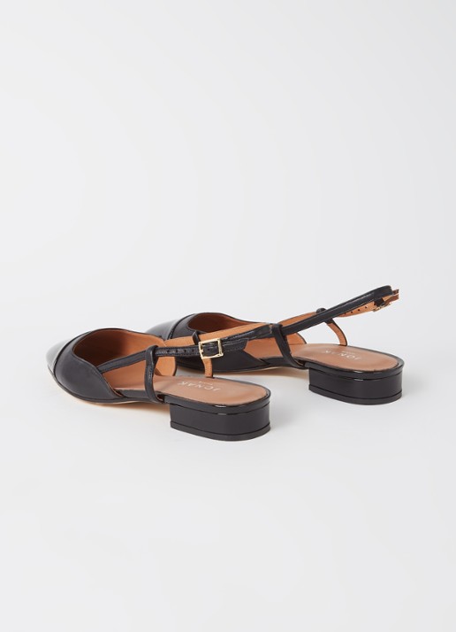 Jonak Dhapou slingback van leer - detail 4 diepzwart