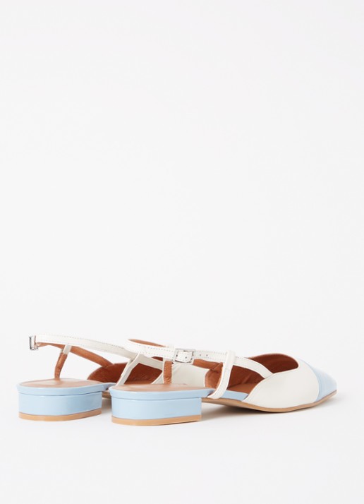 Jonak Dhapou slingback van leer - achterkant 6 blauwgrijs