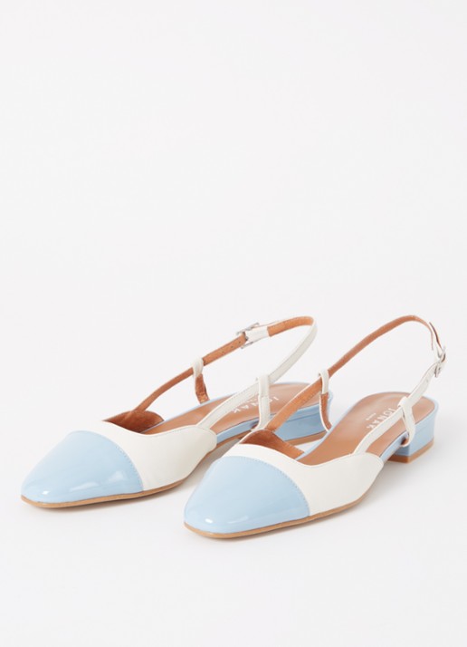 Jonak Dhapou slingback van leer - detail 3 blauwgrijs