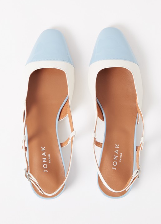 Jonak Dhapou slingback van leer - detail 4 blauwgrijs
