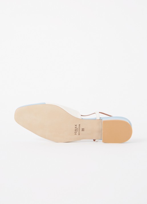 Jonak Dhapou slingback van leer - detail 5 blauwgrijs