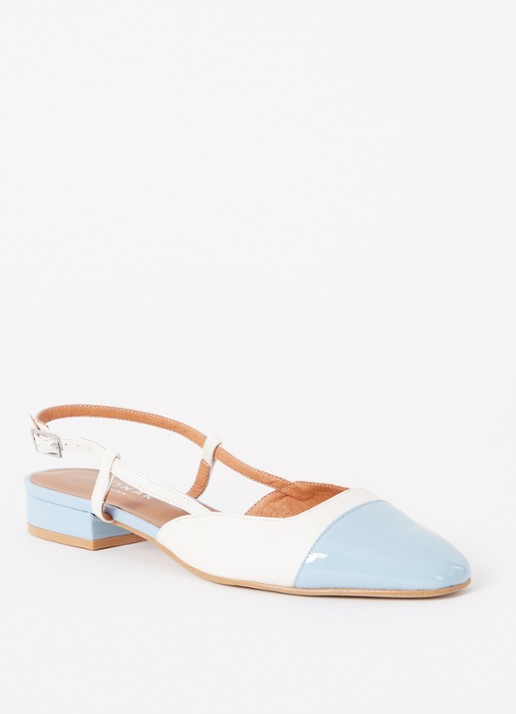 Jonak Dhapou slingback van leer - voorkant blauwgrijs