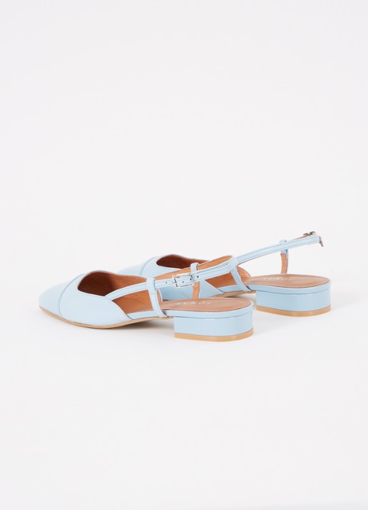 Jonak Dhapou slingback van leer - achterkant 4 lichtblauw