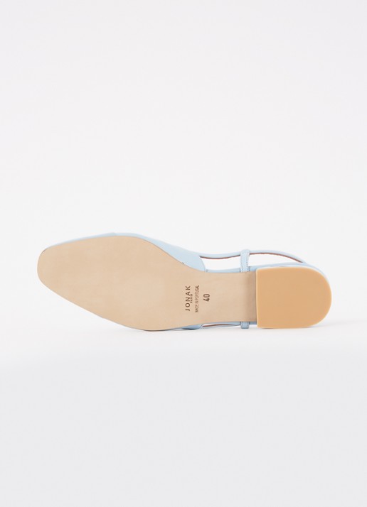 Jonak Dhapou slingback van leer - detail 3 lichtblauw