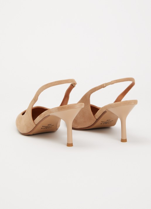 Jonak Diamantine pump van geitensuède - achterkant beige