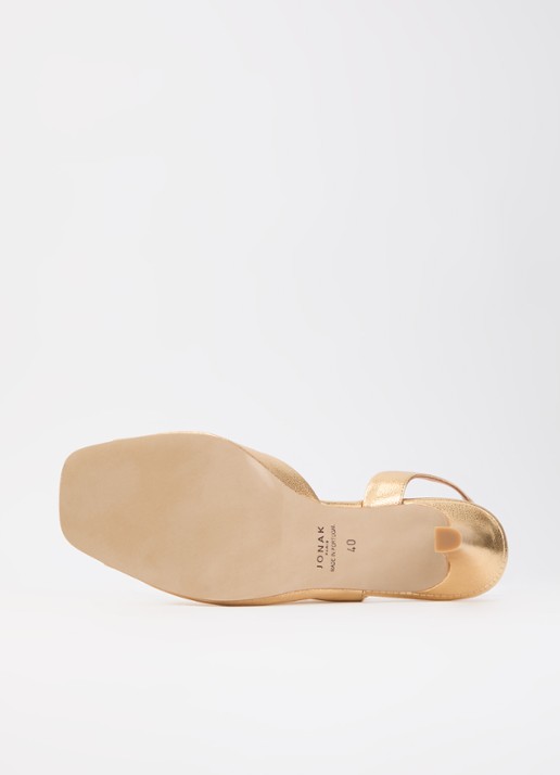 Jonak Dira slingback van geitenleer met metallic finish - detail 5 goud