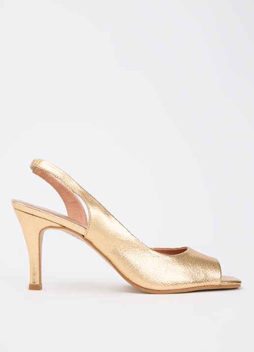 Jonak Dira slingback van geitenleer met metallic finish
