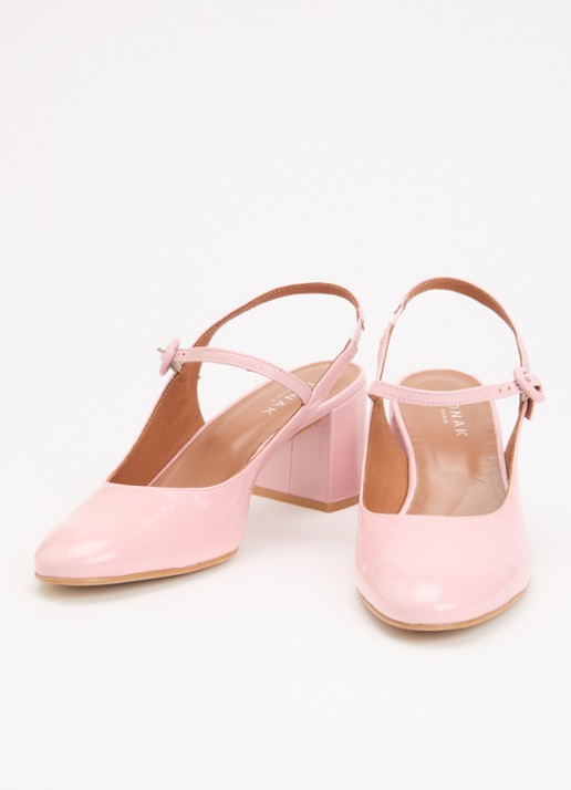 Jonak Dollar Mary Janes sandalette van leer  - detail 2 roze