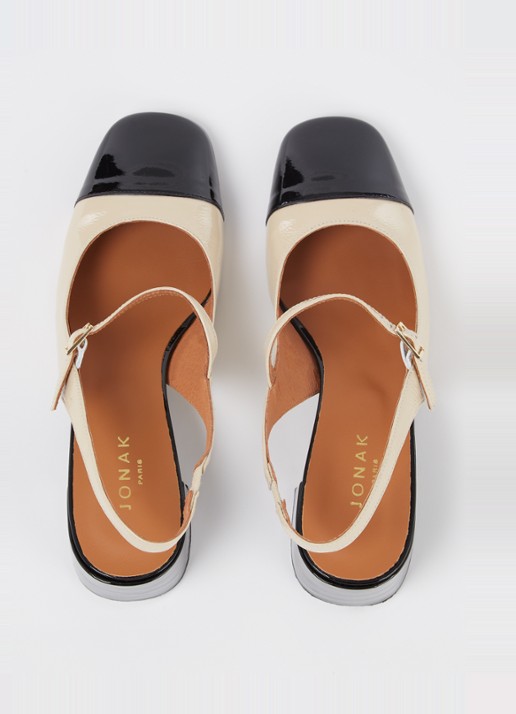 Jonak Doumy slingback met lakleren details - detail 5 zwart