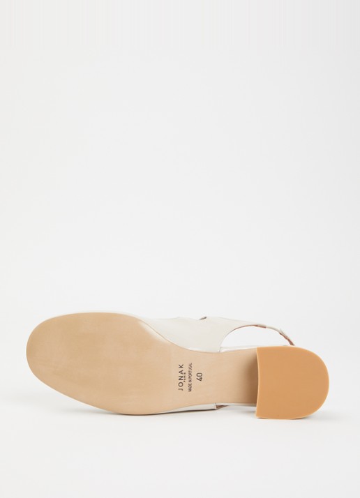 Jonak Drible slingback van kalfsleer met gespdetail - detail 5 ivoor