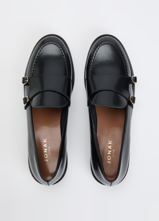 Jonak Drizza loafer van leer - detail 4 zwart