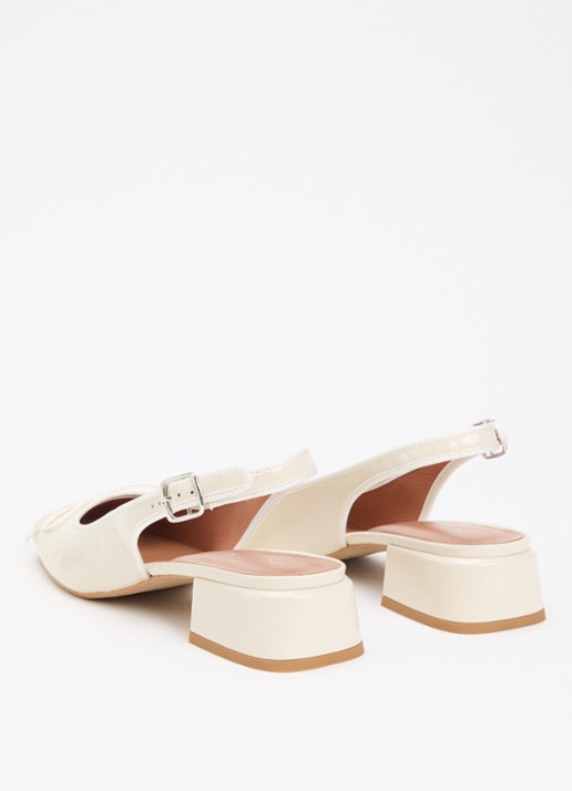 Jonak Dybilo slingback van kalfsleer met lakfinish - achterkant ivoor