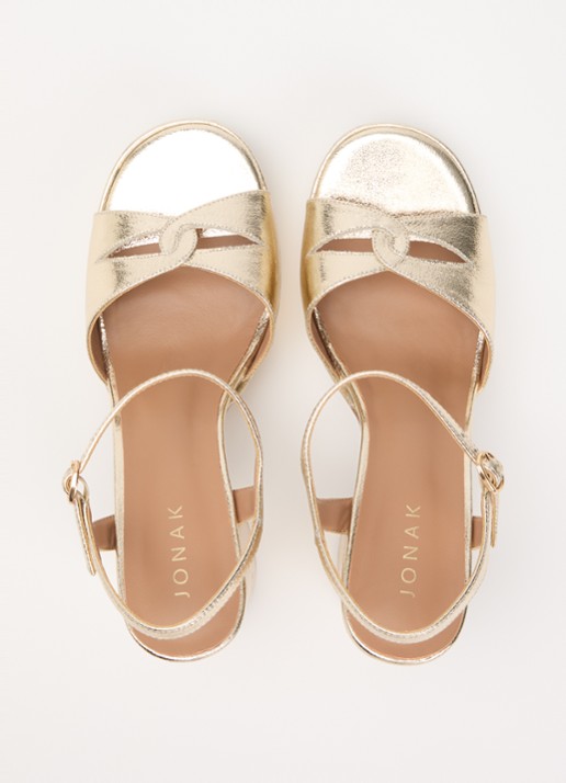 Jonak Justine sandalette met metallic finish - detail 4 goud