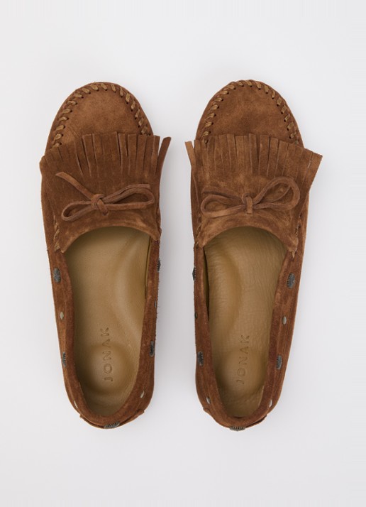 Jonak Louison mocassin van kalfssuède - detail 4 cognac