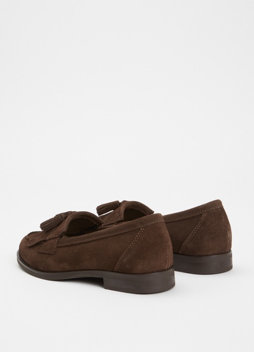 Jonak Nelle Croute loafer van suéde  - achterkant 5 donkerbruin