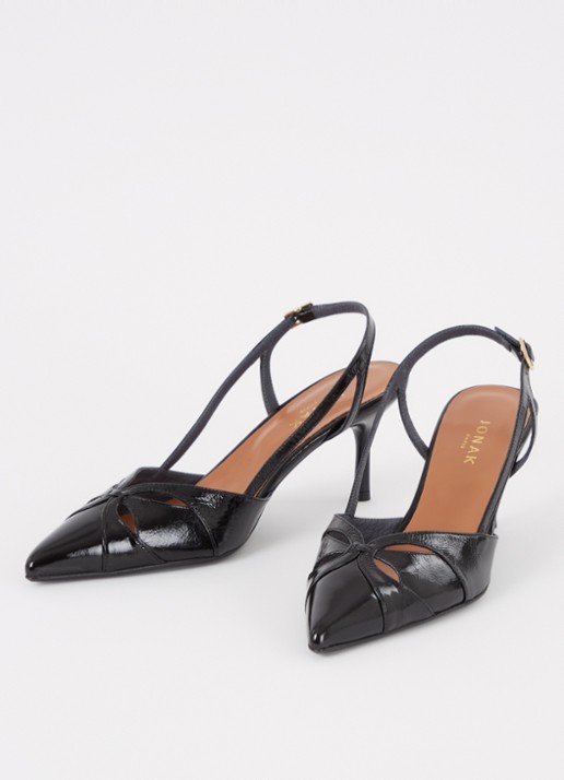 Jonak Slingback van kalfsleer - detail 2 zwart