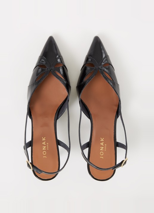 Jonak Slingback van kalfsleer - detail 3 zwart