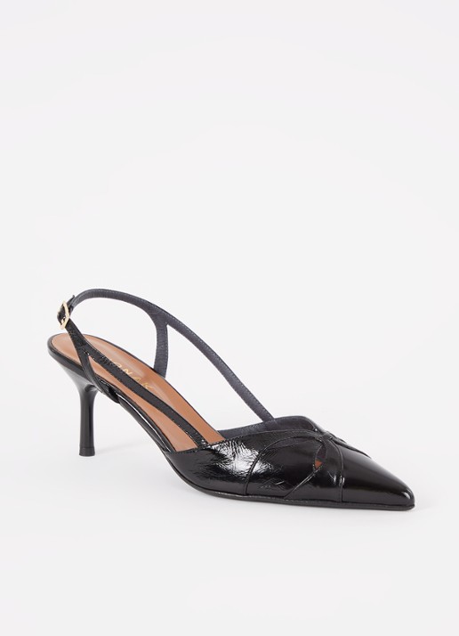 Jonak Slingback van kalfsleer - voorkant zwart