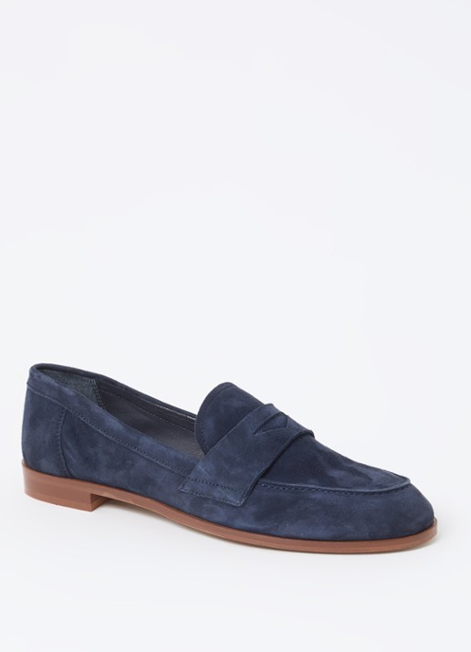 Jonak Thelma loafer van geitensuède - voorkant 2 indigo