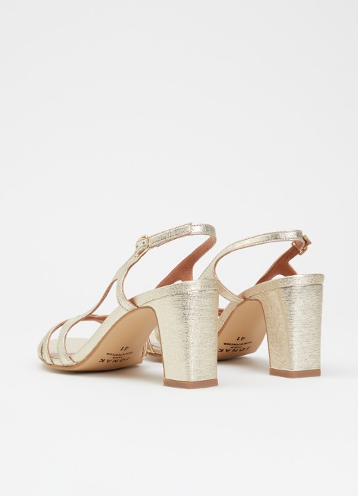 Jonak Vaiana sandalette met metallic finish - achterkant goud