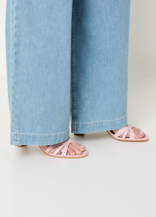 Jonak Vaiana sandalette van kalfsleer - voorkant 2 roze