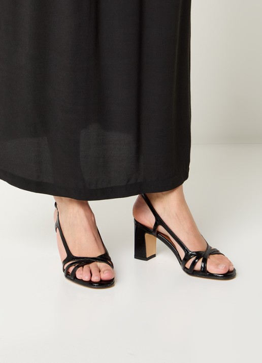 Jonak Vaiana sandalette van lakleer  - voorkant 3 zwart