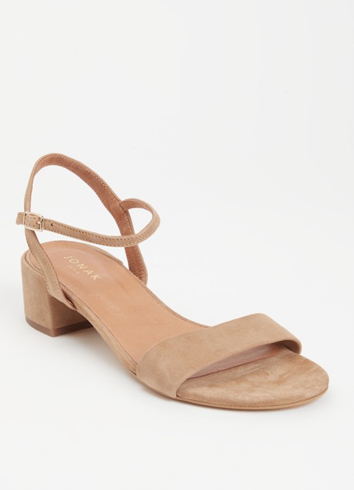 Jonak Via Bis sandalette van suède - voorkant 3 camel