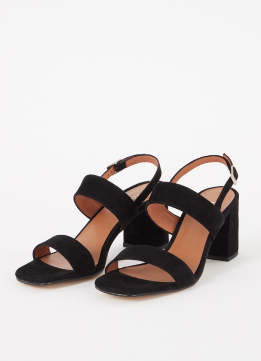 Jonak Vico sandalette van geitensuède  - detail zwart