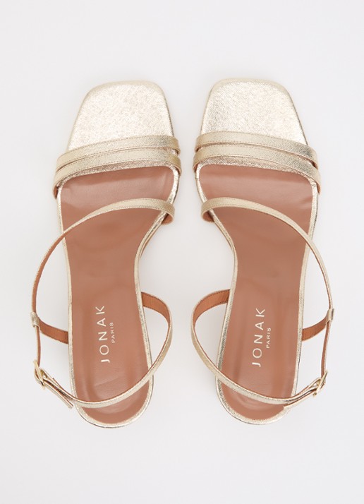 Jonak Vimy sandalette met metallic finish - detail 3 witgoud