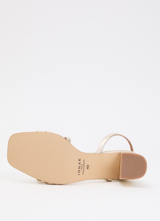 Jonak Vimy sandalette met metallic finish - detail 4 witgoud