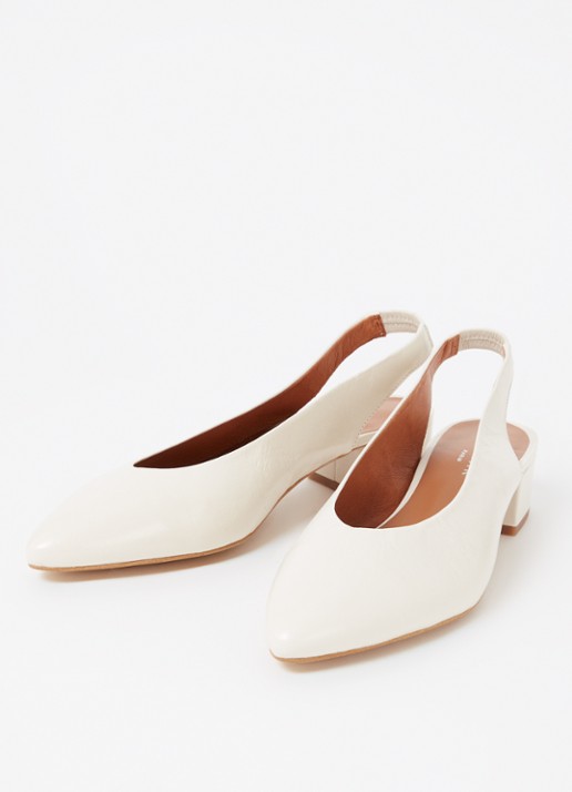 Jonak Vince slingback van kalfsleer - detail ivoor