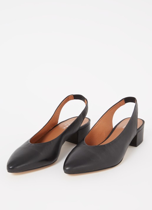 Jonak Vince slingback van kalfsleer - detail 3 zwart