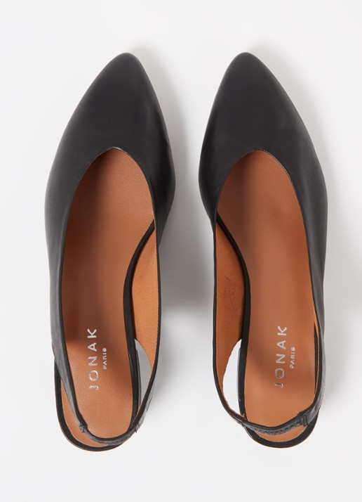 Jonak Vince slingback van kalfsleer - detail 4 zwart