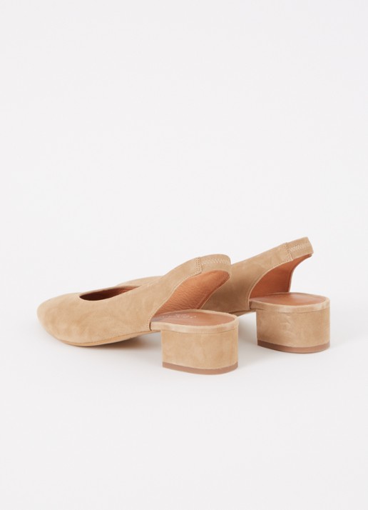 Jonak Vince Velours slingback van suède - achterkant camel