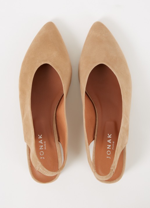 Jonak Vince Velours slingback van suède - detail 3 camel
