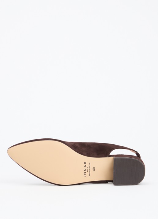 Jonak Vince Velours slingback van suède - detail 5 donkerbruin