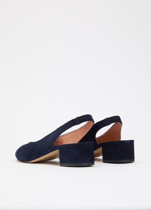 Jonak Vince Velours slingback van suède - achterkant 5 donkerblauw