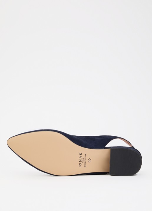 Jonak Vince Velours slingback van suède - detail 3 donkerblauw