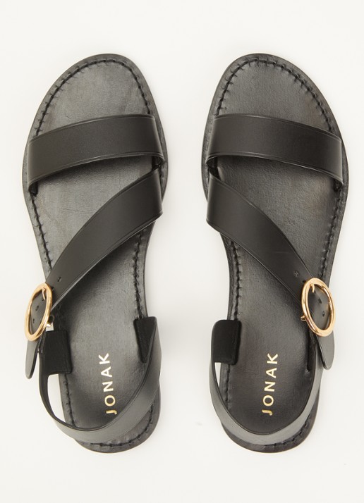 Jonak Welbi sandaal van leer - detail 4 zwart