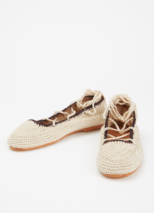 Jonak Wetov ballerina met gebreid bovenwerk - detail 4 beige