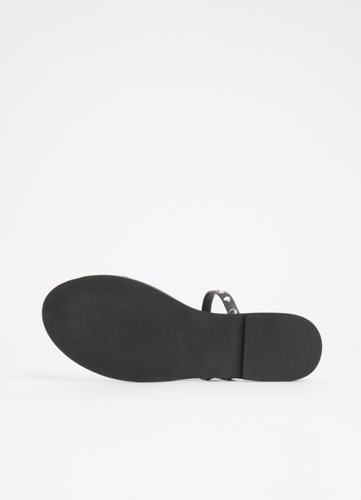Jonak Wicket slipper van kalfsleer met studs - detail 4 zwart