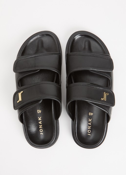 Jonak Win slipper van schapenleer - detail 5 zwart