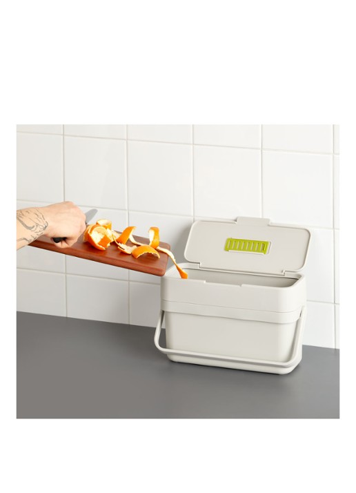 Joseph Joseph Compo 4 Food compost prullenbak 4 liter - voorkant 2 lichtgrijs