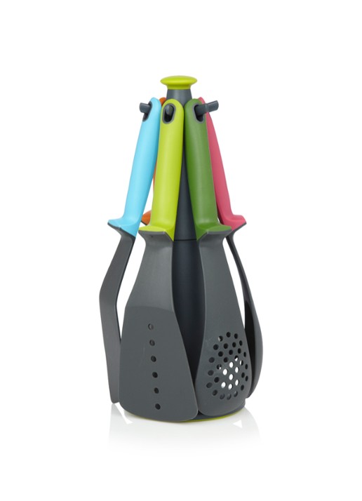 Joseph Joseph Elevate Carousel keukengerei op houder 6-delig - voorkant multicolor