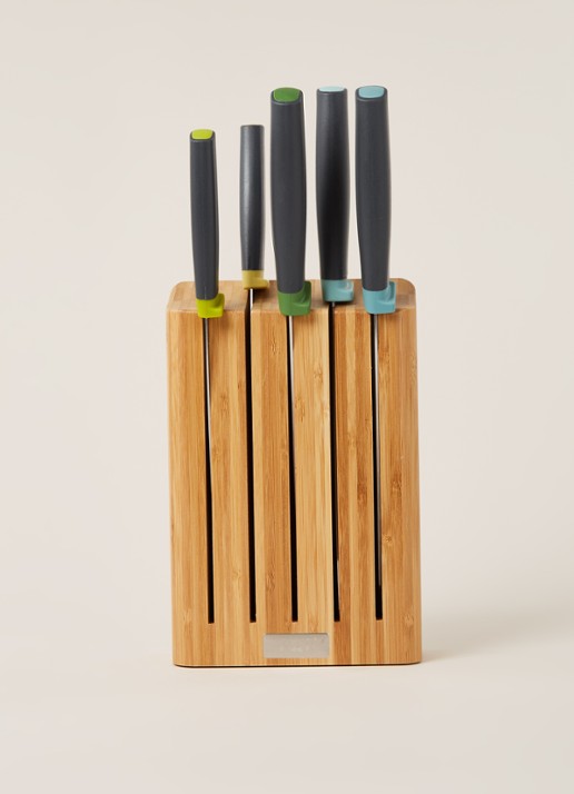 Joseph Joseph Elevate messenblok met messenset 5-delig - voorkant 2 camel